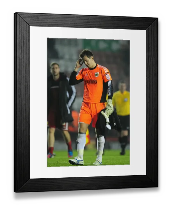 Framed Print : Bristol City's Tom Heaton Looks Disappointed After Conceding Goal vs Burnley