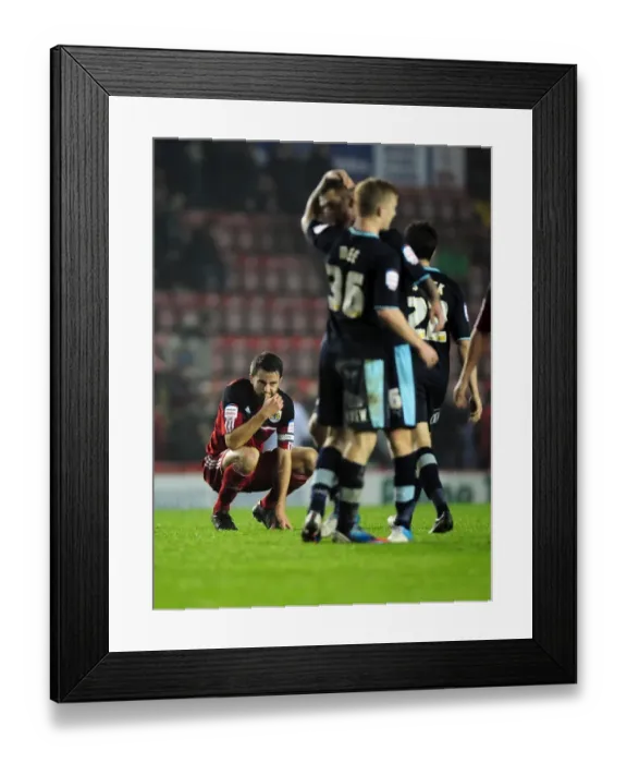 Framed Print : Last-Minute Heartbreak: Devastated Cole Skuse and Bristol City