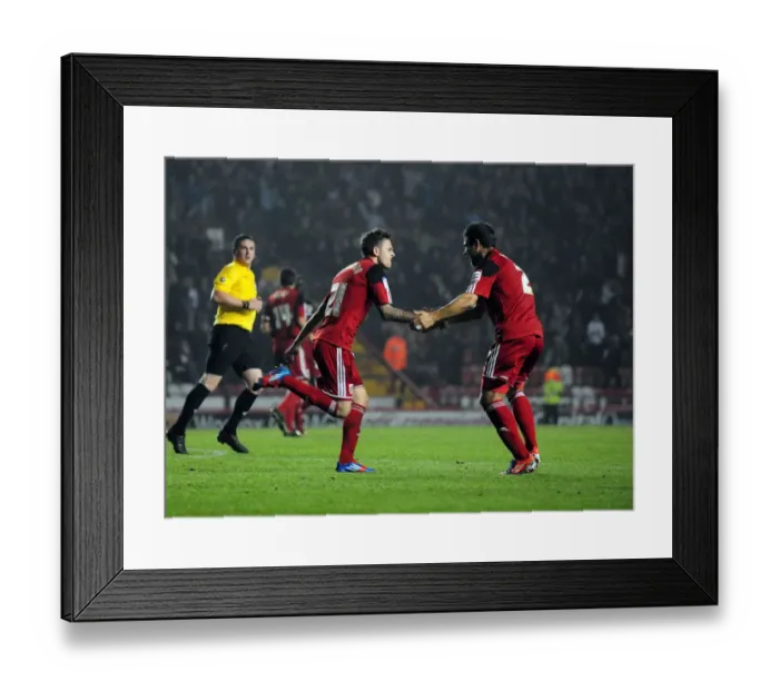 Framed Print : Bristol City's Paul Anderson Celebrates Goal Against Burnley, Championship Football Match, Ashton Gate Stadium - October 2012 Framed Print : Bristol City's Paul Anderson Celebrates Goal Against Burnley, Championship Football Match, Ashton Gate Stadium - October 2012