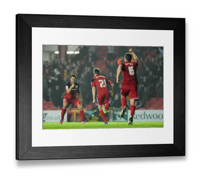Framed Print : Bristol City's Paul Anderson Scores Dramatic Equalizer Against Burnley in Championship Match Framed Print : Bristol City's Paul Anderson Scores Dramatic Equalizer Against Burnley in Championship Match