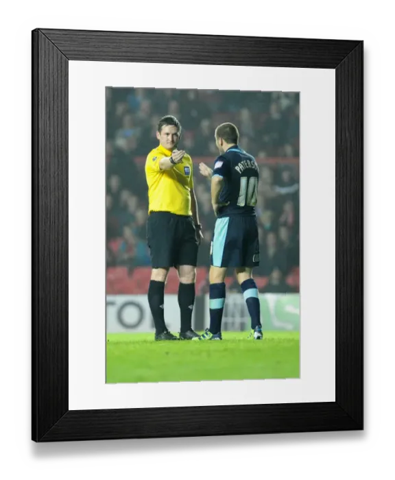 Framed Print : Referee Awards Penalty to Bristol City against Burnley, Championship Match, October 2012 Framed Print : Referee Awards Penalty to Bristol City against Burnley, Championship Match, October 2012