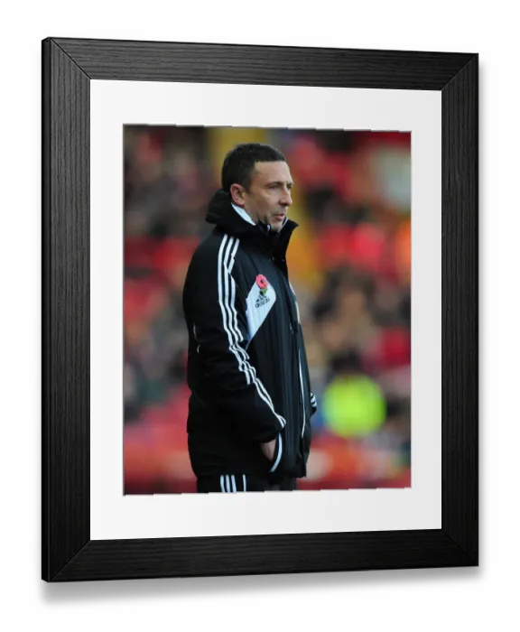 Framed Print : Derek McInnes Leads Bristol City Against Hull City, Championship Football Match at Ashton Gate Stadium - October 2012