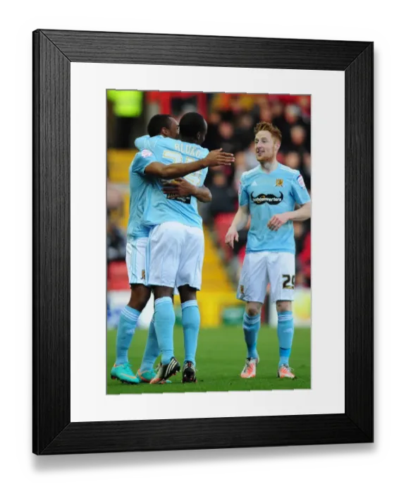 Framed Print : Hull City Celebrates Sone Aluko's Goal Against Bristol City, Championship Football Match, 2012