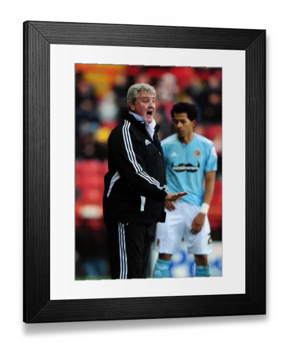 Framed Print : Championship Clash: Steve Bruce Soothes Tensions with Bristol City, October 2012