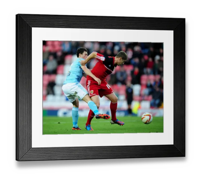 Framed Print : Bristol City vs Hull City: Derek McInnes and Alex Bruce Clash on the Pitch Framed Print : Bristol City vs Hull City: Derek McInnes and Alex Bruce Clash on the Pitch