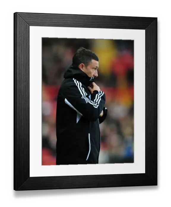 Framed Print : Derek McInnes Leads Bristol City in Championship Clash against Hull City, October 2012
