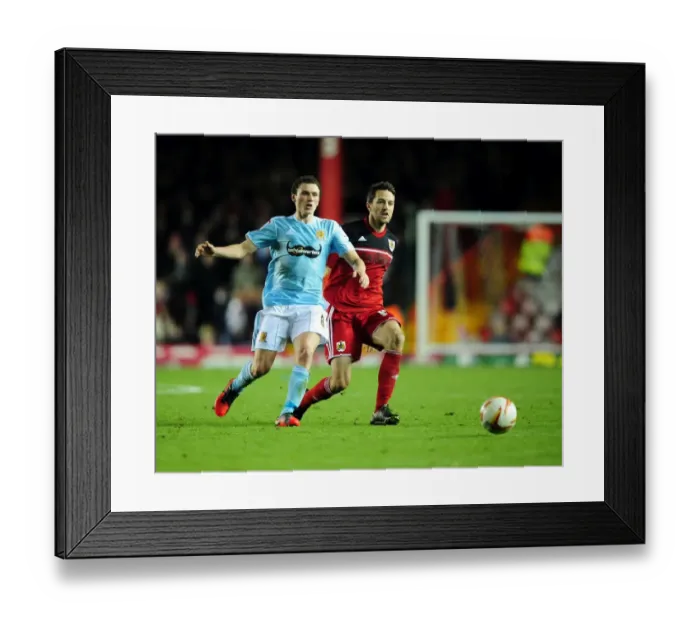 Framed Print : Bristol City vs Hull City: Intense Battle Between Cole Skuse and Corry Evans