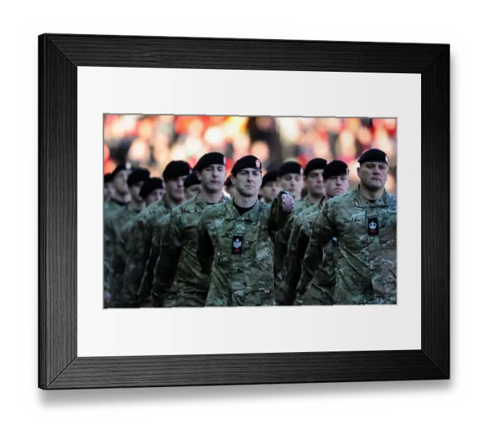 Framed Print : Remembrance Day Tribute: Bristol City vs Charlton Athletic, Ashton Gate Stadium (2012) - The Second Royal Tank Regiment Leads the Teams Out Framed Print : Remembrance Day Tribute: Bristol City vs Charlton Athletic, Ashton Gate Stadium (2012) - The Second Royal Tank Regiment Leads the Teams Out