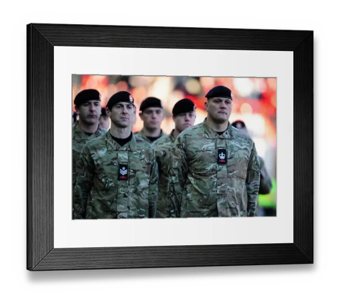 Framed Print : Second Royal Tank Regiment Leads Out Bristol City and Charlton Athletic in Remembrance Day Tribute at Ashton Gate Stadium Framed Print : Second Royal Tank Regiment Leads Out Bristol City and Charlton Athletic in Remembrance Day Tribute at Ashton Gate Stadium