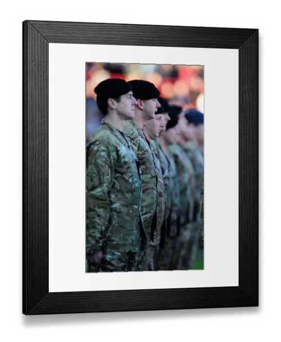 Framed Print : Remembrance Day Tribute: Second Royal Tank Regiment Leads Out Bristol City vs Charlton Athletic at Ashton Gate Stadium Framed Print : Remembrance Day Tribute: Second Royal Tank Regiment Leads Out Bristol City vs Charlton Athletic at Ashton Gate Stadium