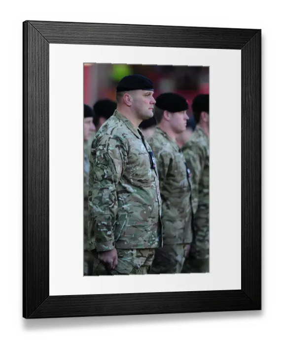 Framed Print : Remembrance Day Tribute: Second Royal Tank Regiment Leads Out Bristol City and Charlton Athletic at Ashton Gate Stadium Framed Print : Remembrance Day Tribute: Second Royal Tank Regiment Leads Out Bristol City and Charlton Athletic at Ashton Gate Stadium