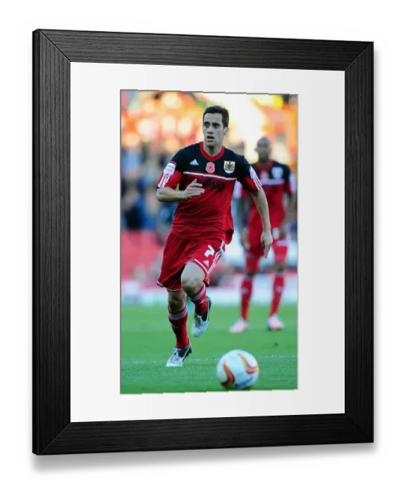 Framed Print : Bristol City's Sam Baldock Scores Against Charlton Athletic in Championship Match, November 2012