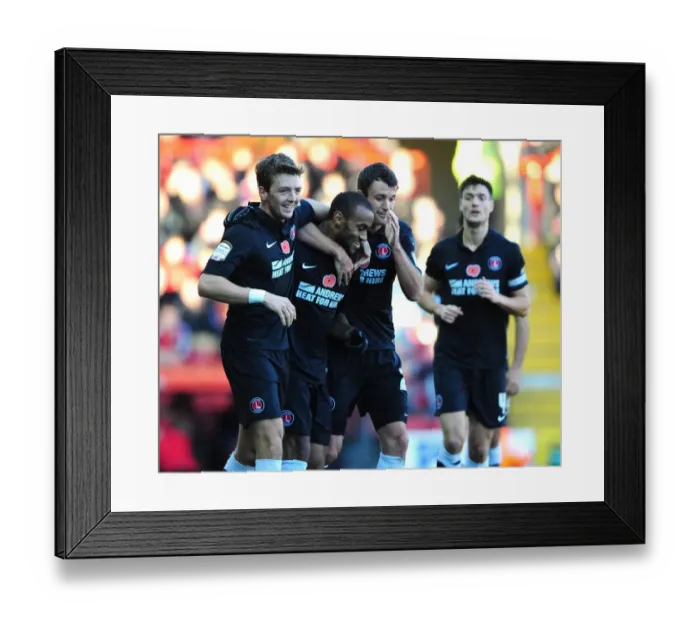 Framed Print : Charlton Athletic's Danny Haynes Celebrates with Team Mates After Goal vs. Bristol City (11-11-2012) Framed Print : Charlton Athletic's Danny Haynes Celebrates with Team Mates After Goal vs. Bristol City (11-11-2012)