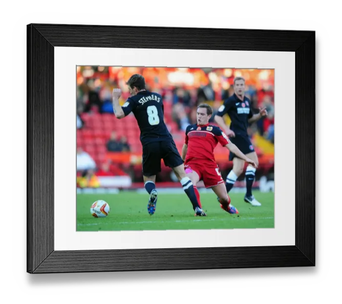 Framed Print : Neil Kilkenny Tackles Dale Stephens in Intense Championship Clash between Bristol City and Charlton Athletic Framed Print : Neil Kilkenny Tackles Dale Stephens in Intense Championship Clash between Bristol City and Charlton Athletic
