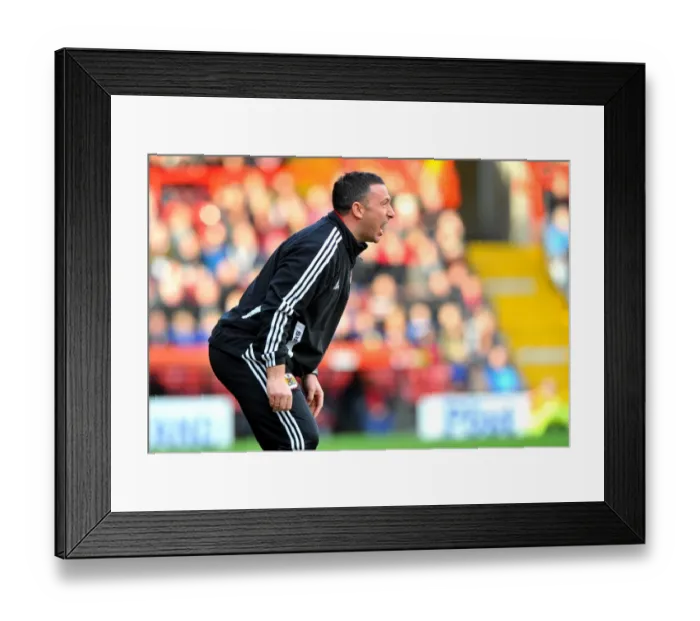 Framed Print : Derek McInnes Leads Bristol City Against Blackpool in Championship Match, 17-11-2012