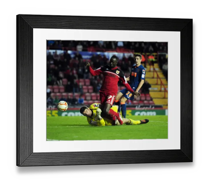 Framed Print : Bristol City's Penalty Victory: Albert Adomah Fouled by Blackpool's Matthew Gilks, Steven Davies Scores Framed Print : Bristol City's Penalty Victory: Albert Adomah Fouled by Blackpool's Matthew Gilks, Steven Davies Scores