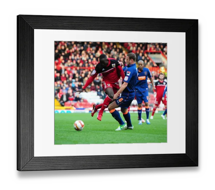 Framed Print : Bristol City vs Blackpool: Albert Adomah Foul by Ian Evatt