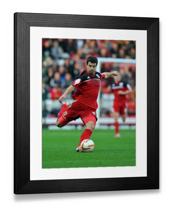 Framed Print : Bristol City vs Blackpool: Richard Foster in Action at Ashton Gate Stadium, 2012