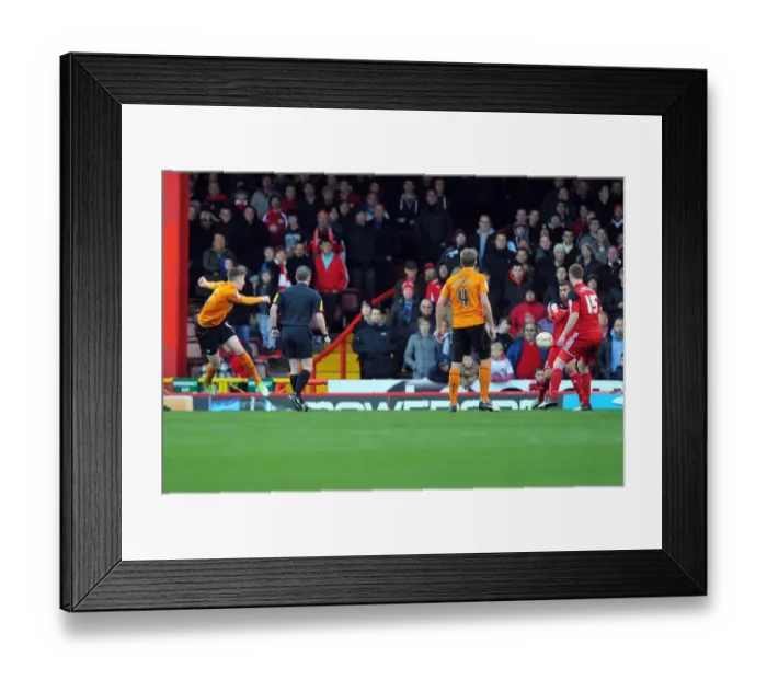 Framed Print : Wolves Stephen Ward Scores the Opener Against Bristol City, 1st December 2012
