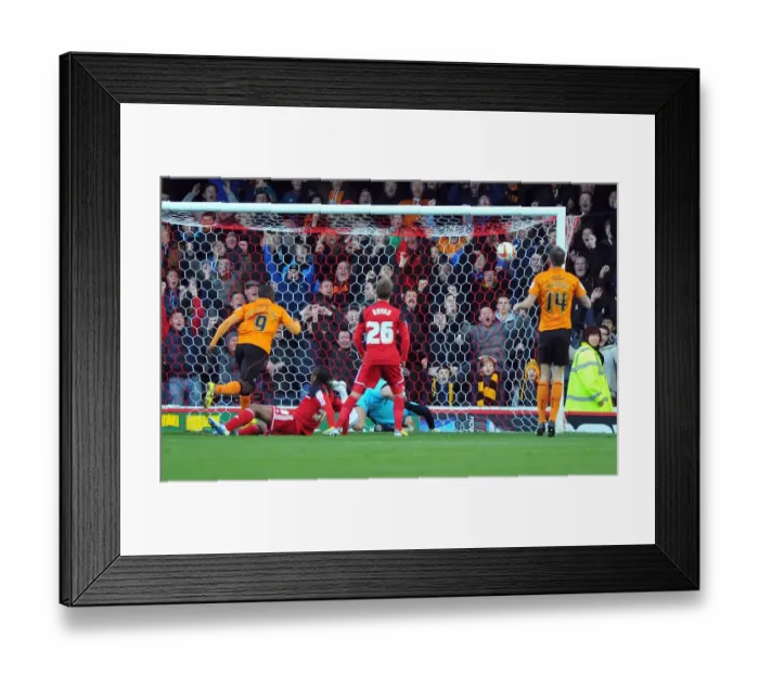 Framed Print : Stephen Ward Scores the Opener for Wolves Against Bristol City, 1st December 2012