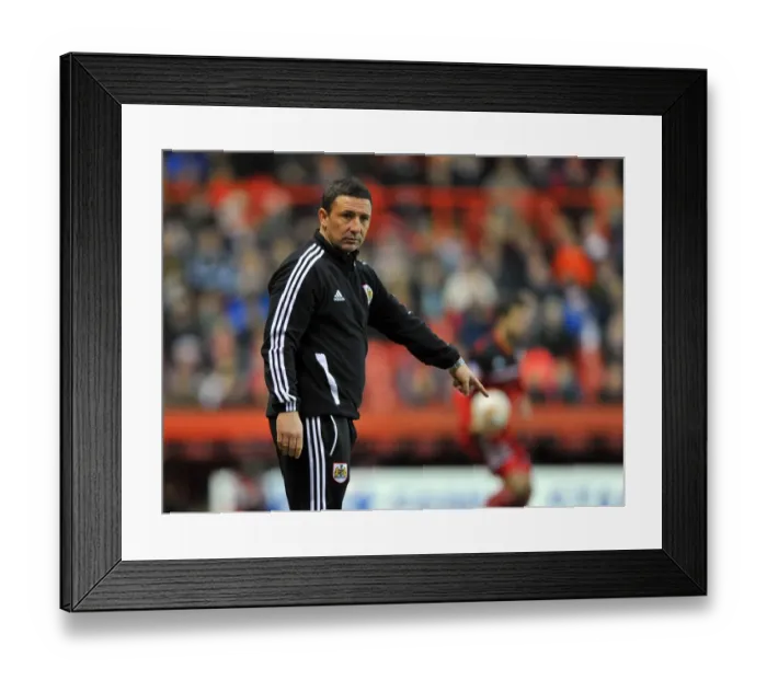 Framed Print : Derek McInnes Frustration on the Touchline: Bristol City vs Wolves, 1st December 2012 Framed Print : Derek McInnes Frustration on the Touchline: Bristol City vs Wolves, 1st December 2012