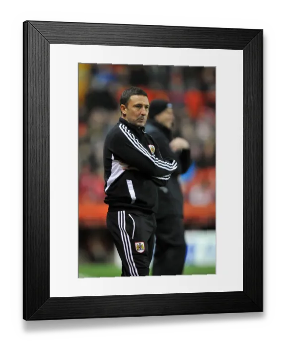 Framed Print : Derek McInnes Leads Bristol City Against Wolves in Championship Clash, 1st December 2012