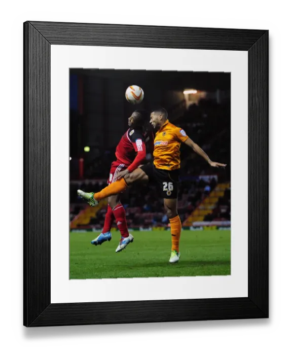 Framed Print : Neil Danns vs. David Davis: A Battle for High Ball Supremacy - Bristol City vs. Wolves Framed Print : Neil Danns vs. David Davis: A Battle for High Ball Supremacy - Bristol City vs. Wolves