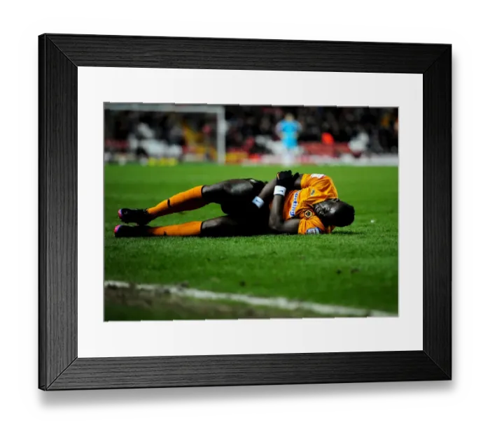 Framed Print : Bakary Sako's Injury: A Heartbreaking Moment at Ashton Gate Stadium - December 1, 2012 (Bristol City vs. Wolverhampton Wanderers) Framed Print : Bakary Sako's Injury: A Heartbreaking Moment at Ashton Gate Stadium - December 1, 2012 (Bristol City vs. Wolverhampton Wanderers)