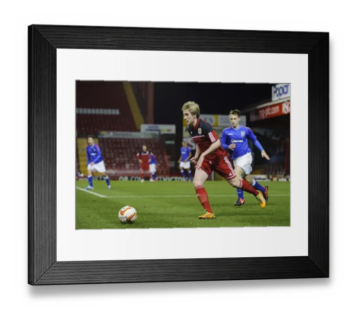 Framed Print : Bristol City U18s vs Ipswich Town U18: Conor Lemonheigh Evans in Action - FA Youth Cup Third Round Proper