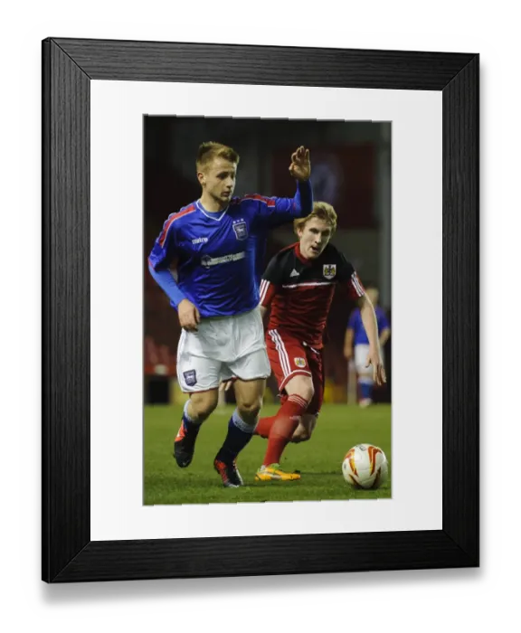 Framed Print : Bristol City U18s: Conor Lemonheigh Evans in Action during FA Youth Cup Match against Ipswich Town U18s