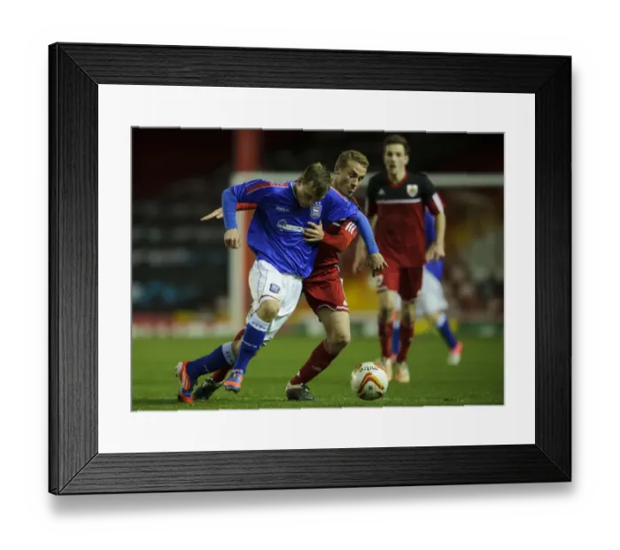 Framed Print : Tense Moment: Bristol City U18s vs Ipswich Town U18 - FA Youth Cup Third Round Proper, Ashton Gate Stadium