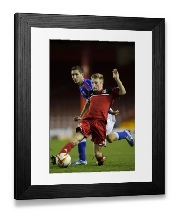 Framed Print : Intense Performance by Joe Morrell: FA Youth Cup Third Round - Bristol City U18s vs Ipswich Town U18 Framed Print : Intense Performance by Joe Morrell: FA Youth Cup Third Round - Bristol City U18s vs Ipswich Town U18