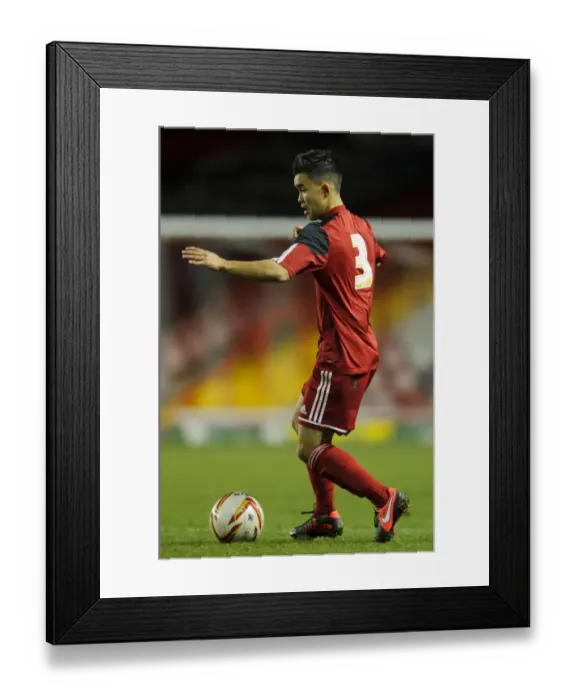 Framed Print : Miles John's Intense Performance: FA Youth Cup Match between Bristol City U18s and Ipswich Town U18s