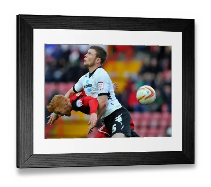Framed Print : Battling for Supremacy: Ryan Taylor vs Mark O'Brien in the Derby County vs Bristol City Championship Clash Framed Print : Battling for Supremacy: Ryan Taylor vs Mark O'Brien in the Derby County vs Bristol City Championship Clash