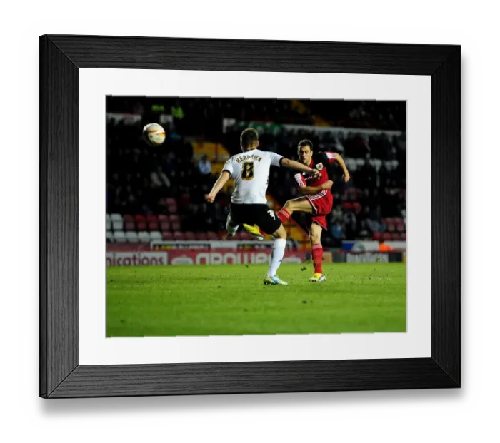 Framed Print : Bristol City's Sam Baldock Shoots Over: Championship Clash Between Bristol City and Derby County, Ashton Gate Stadium (15 / 12 / 2012) Framed Print : Bristol City's Sam Baldock Shoots Over: Championship Clash Between Bristol City and Derby County, Ashton Gate Stadium (15 / 12 / 2012)
