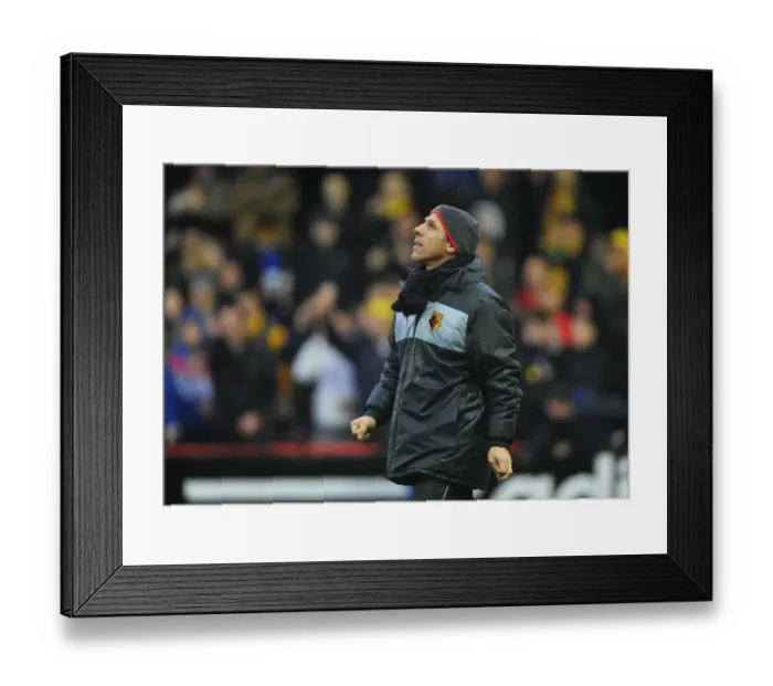 Framed Print : Gianfranco Zola Looks Skyward as Bristol City vs. Watford Match is Postponed Framed Print : Gianfranco Zola Looks Skyward as Bristol City vs. Watford Match is Postponed