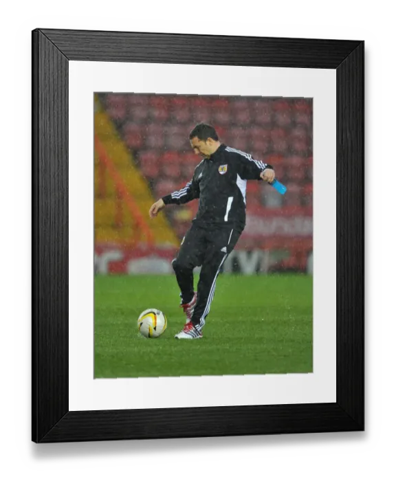 Framed Print : Derek McInnes Examines Floodlit Pitch as Bristol City vs. Watford Match is Abandoned (December 26, 2012) Framed Print : Derek McInnes Examines Floodlit Pitch as Bristol City vs. Watford Match is Abandoned (December 26, 2012)