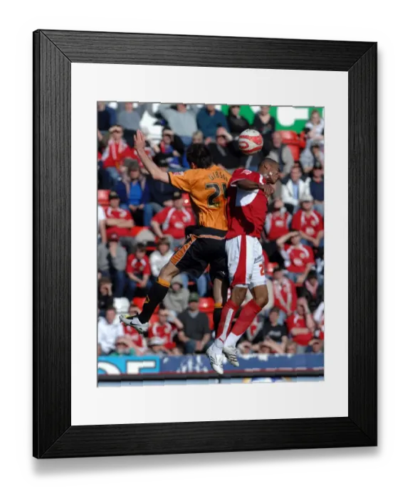 Framed Print : Intense Moment: Marvin Elliott Fights for Possession against Wolverhampton Wanderers (Bristol City FC) Framed Print : Intense Moment: Marvin Elliott Fights for Possession against Wolverhampton Wanderers (Bristol City FC)