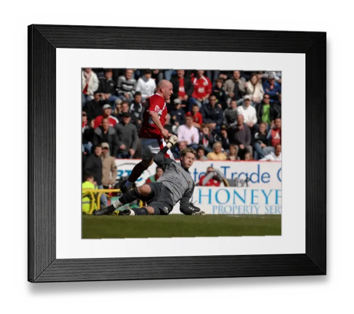 Framed Print : Bristol City vs. Wolverhampton Wanderers: A Football Rivalry - Intense Head-to-Head Moment between Steve Brooker and Steve Bull