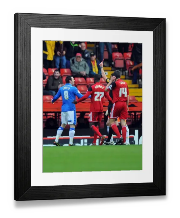 Framed Print : Bristol City vs Peterborough: Lee Tomlin's Red Card for Off-the-Ball Incident Against Greg Cunningham Framed Print : Bristol City vs Peterborough: Lee Tomlin's Red Card for Off-the-Ball Incident Against Greg Cunningham