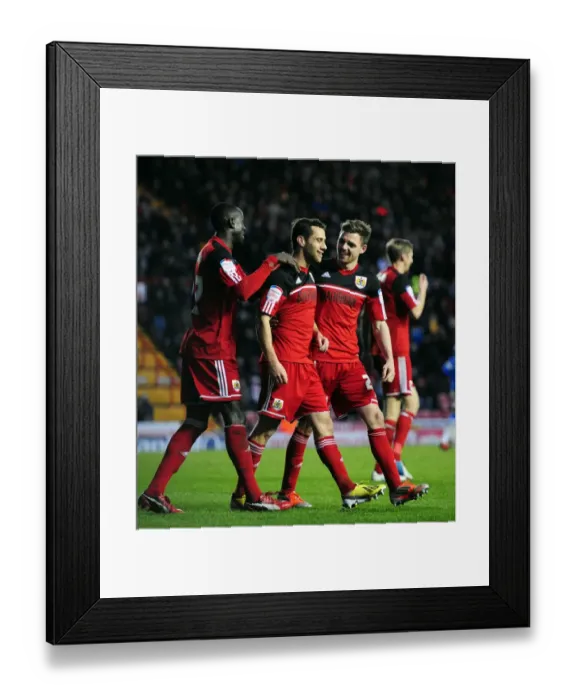 Framed Print : Bristol City Double Strike: Sam Baldock and Paul Anderson Celebrate Goals Against Peterborough United (December 29, 2012) Framed Print : Bristol City Double Strike: Sam Baldock and Paul Anderson Celebrate Goals Against Peterborough United (December 29, 2012)