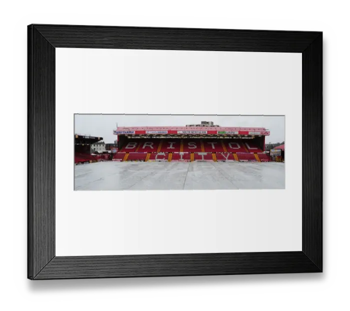 Framed Print : Bristol City's Ashton Gate: Championship Match with Protective Plastic Cover (December 2012) Framed Print : Bristol City's Ashton Gate: Championship Match with Protective Plastic Cover (December 2012)