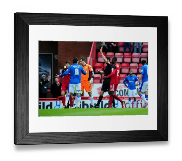 Framed Print : Referee Sends Off Lee Tomlin in Intense Bristol City vs. Peterborough United Championship Clash Framed Print : Referee Sends Off Lee Tomlin in Intense Bristol City vs. Peterborough United Championship Clash