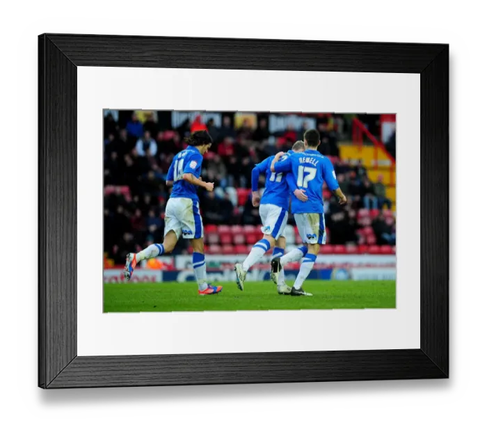 Framed Print : Championship Showdown: McCann's Goal Celebration for Peterborough at Ashton Gate Framed Print : Championship Showdown: McCann's Goal Celebration for Peterborough at Ashton Gate