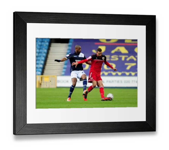 Framed Print : Bristol City's Liam Fontaine Defends Against Millwall's Dany N'Guessan in Championship Clash Framed Print : Bristol City's Liam Fontaine Defends Against Millwall's Dany N'Guessan in Championship Clash