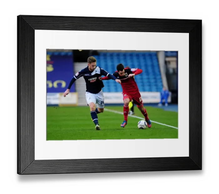 Framed Print : Clash at The Den: Millwall's James Henry Pressures Bristol City's Gregg Cunningham