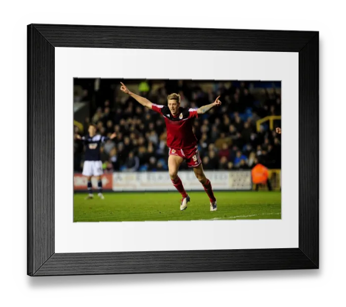 Framed Print : Bristol City's Jon Stead Celebrates Championship Goal Against Millwall, 2013 Framed Print : Bristol City's Jon Stead Celebrates Championship Goal Against Millwall, 2013