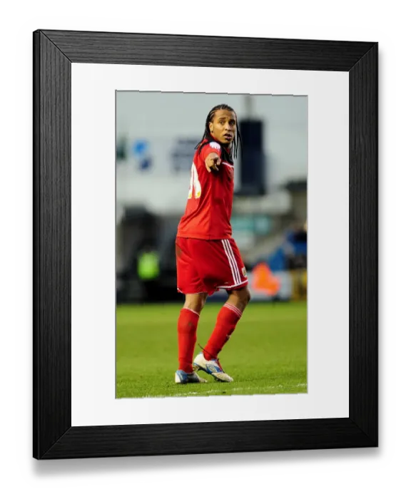 Framed Print : Championship Showdown: Millwall vs. Bristol City - Neil Danns in Action Framed Print : Championship Showdown: Millwall vs. Bristol City - Neil Danns in Action