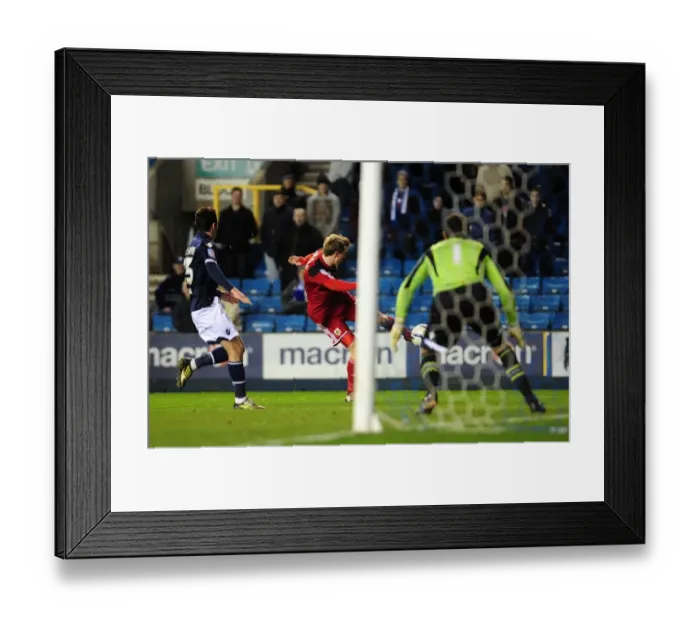 Framed Print : Martyn Woolford's Thrilling Volley: Millwall vs. Bristol City Championship Clash Framed Print : Martyn Woolford's Thrilling Volley: Millwall vs. Bristol City Championship Clash