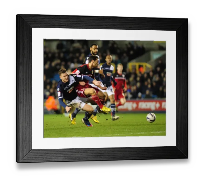Framed Print : Championship Showdown: Millwall's Shane Lowry Tackles Sam Baldock of Bristol City Framed Print : Championship Showdown: Millwall's Shane Lowry Tackles Sam Baldock of Bristol City